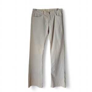 NWOT Lacoste Women's Straight Leg Jeans Size 38 27 US Tan Flap Back Pockets